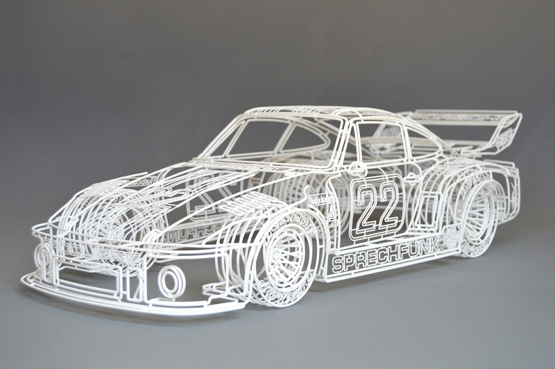 Porsche 935 'Sprechfunk' — wire sculpture by Benedict Radcliffe