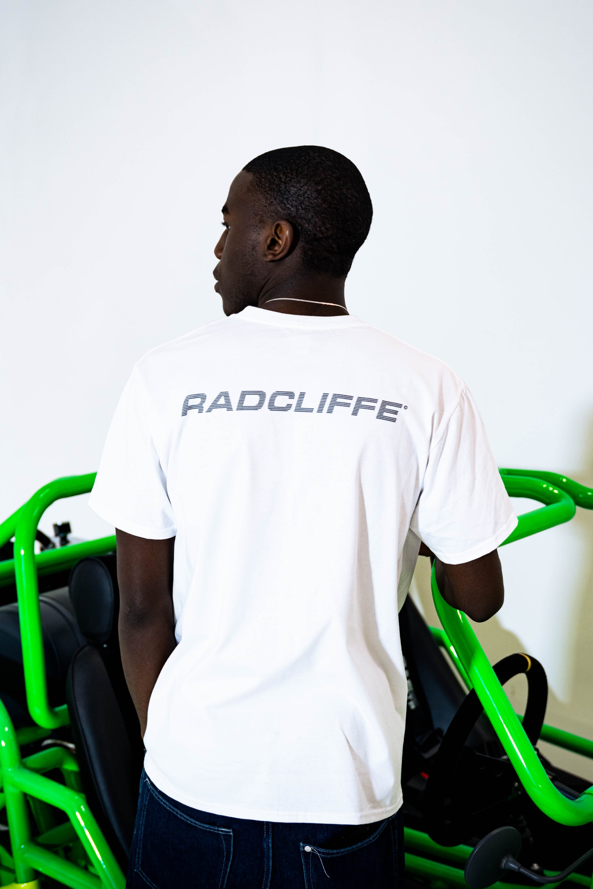 Radcliffe tee — RADCLIFFE back wordmark