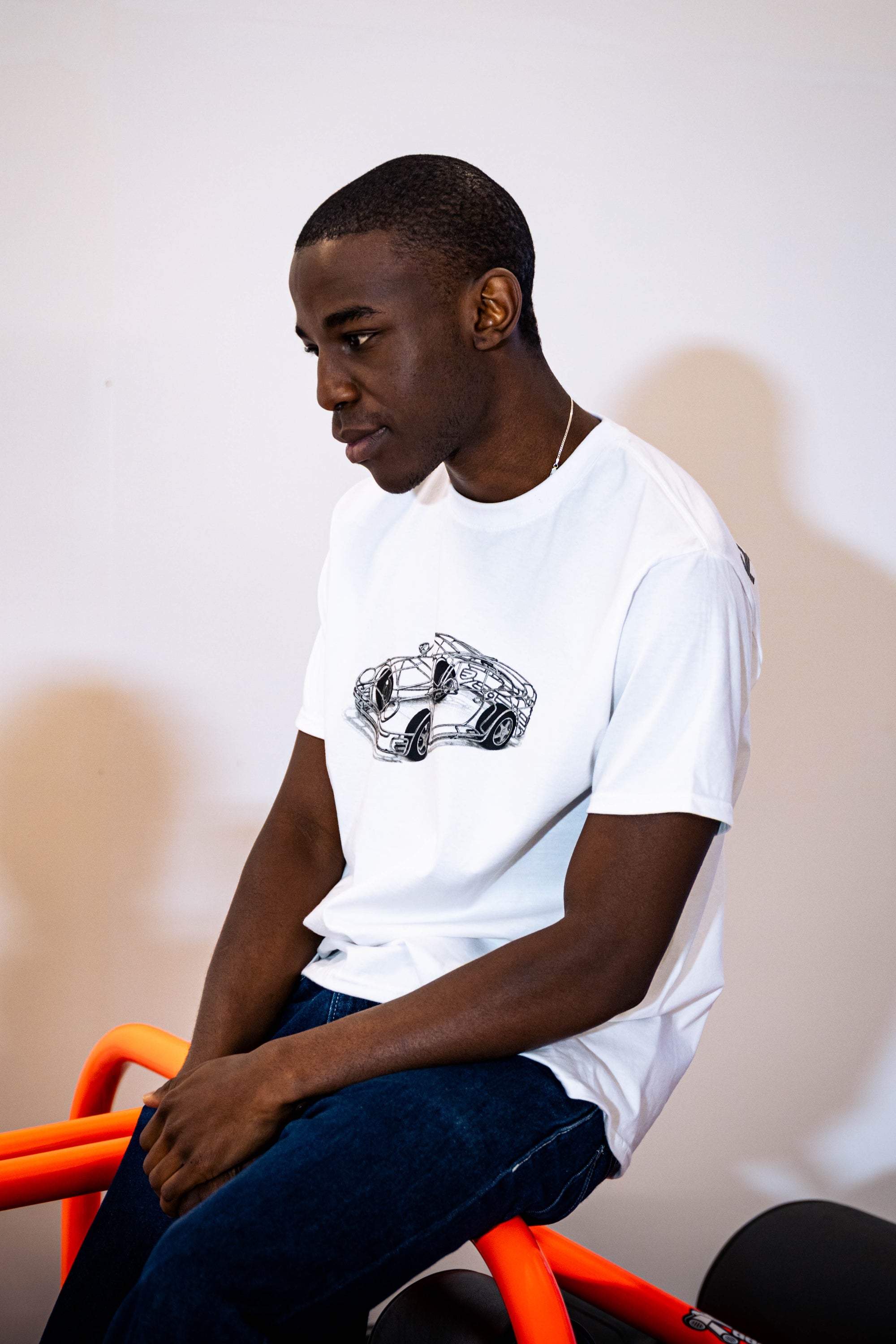 Radcliffe car-sketch tee — side